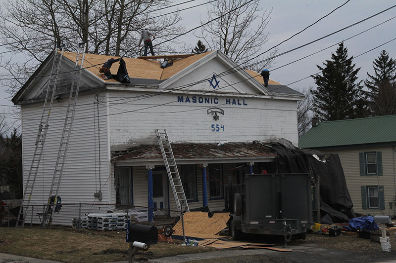 Masonic Hall roof replacement process 8684