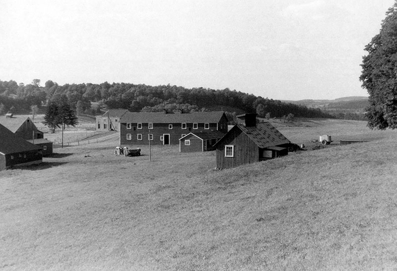 Willard Berner farm East Jefferson 1956 barns and Old School Baptist Church